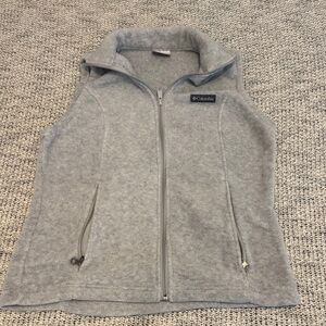 Columbia Gray Full-Zip Fleece Vest – Women’s Size Small